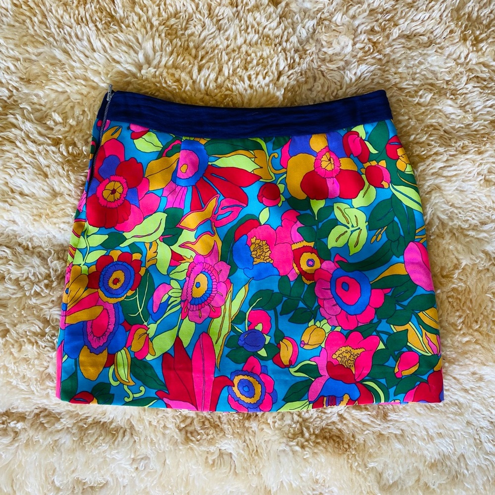 Sandro psychedelic floral mini skirt size 2